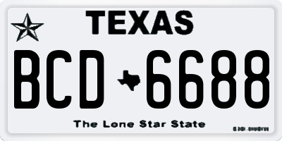 TX license plate BCD6688