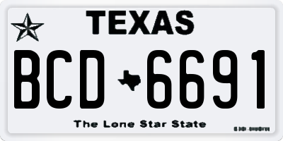 TX license plate BCD6691