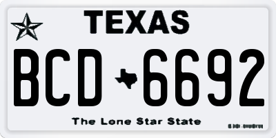 TX license plate BCD6692