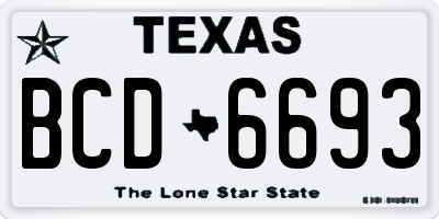 TX license plate BCD6693