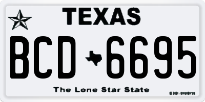 TX license plate BCD6695