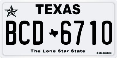 TX license plate BCD6710