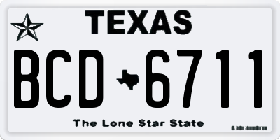 TX license plate BCD6711