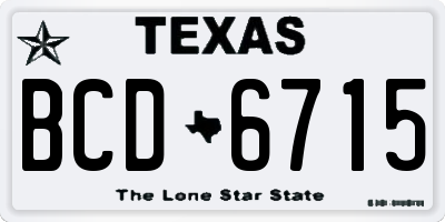 TX license plate BCD6715