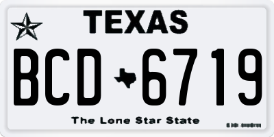 TX license plate BCD6719