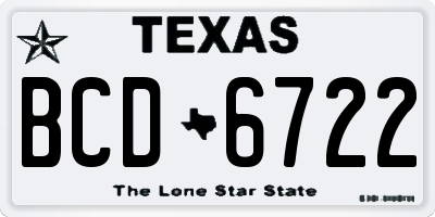 TX license plate BCD6722