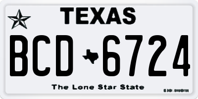 TX license plate BCD6724