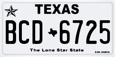 TX license plate BCD6725