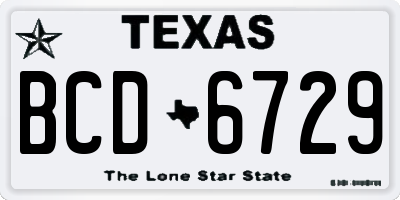 TX license plate BCD6729