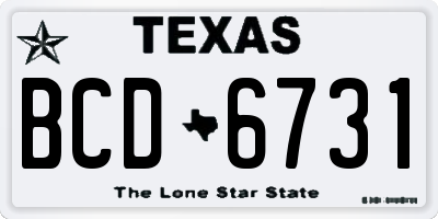 TX license plate BCD6731