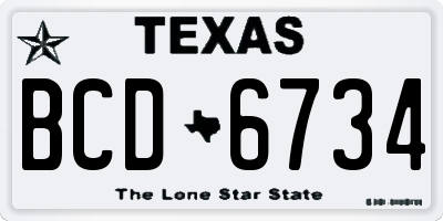 TX license plate BCD6734