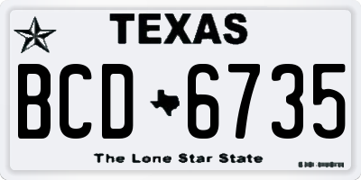 TX license plate BCD6735