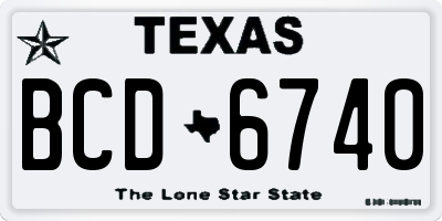 TX license plate BCD6740