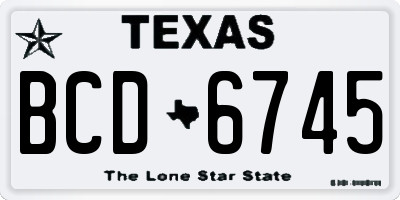 TX license plate BCD6745