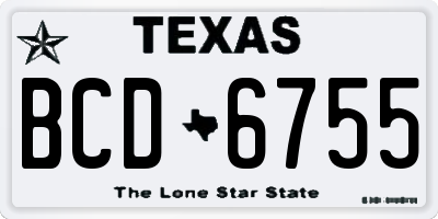 TX license plate BCD6755