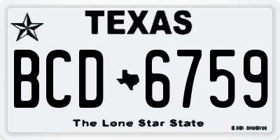 TX license plate BCD6759