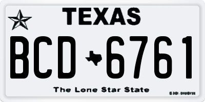 TX license plate BCD6761
