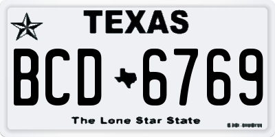 TX license plate BCD6769