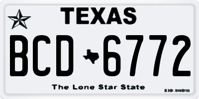 TX license plate BCD6772