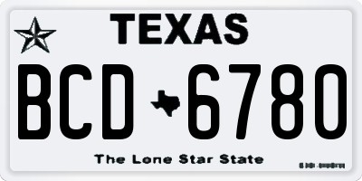 TX license plate BCD6780