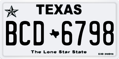 TX license plate BCD6798