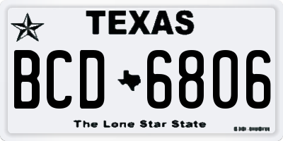 TX license plate BCD6806