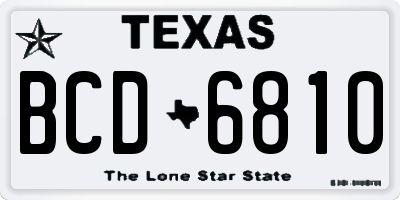 TX license plate BCD6810