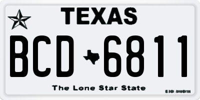TX license plate BCD6811