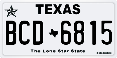 TX license plate BCD6815
