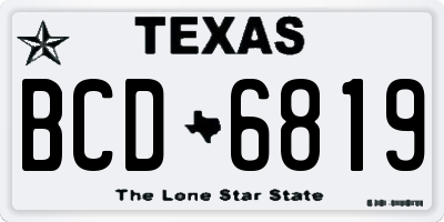 TX license plate BCD6819