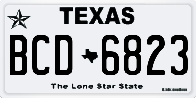 TX license plate BCD6823