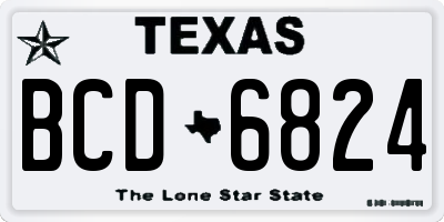 TX license plate BCD6824