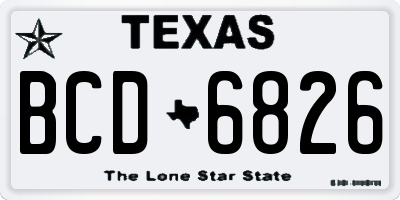 TX license plate BCD6826