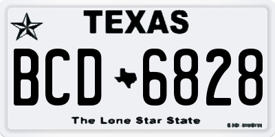TX license plate BCD6828