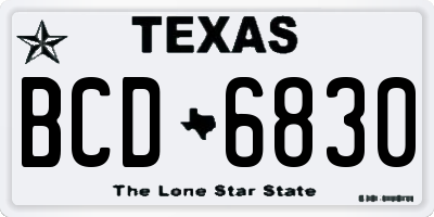 TX license plate BCD6830