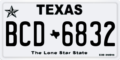 TX license plate BCD6832