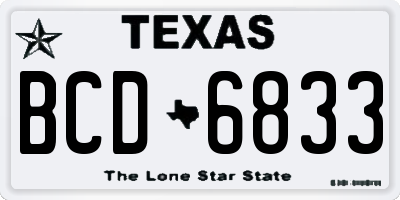 TX license plate BCD6833