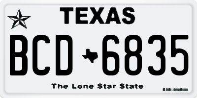 TX license plate BCD6835