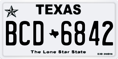 TX license plate BCD6842