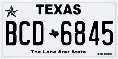 TX license plate BCD6845
