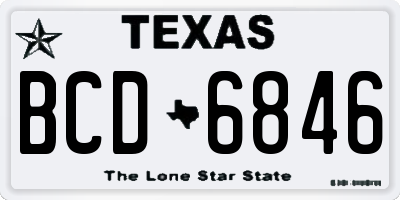 TX license plate BCD6846