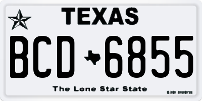 TX license plate BCD6855