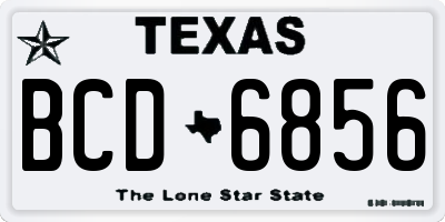 TX license plate BCD6856