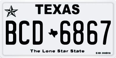 TX license plate BCD6867