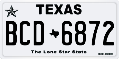TX license plate BCD6872