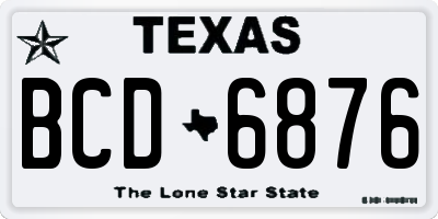 TX license plate BCD6876