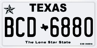 TX license plate BCD6880