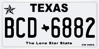 TX license plate BCD6882