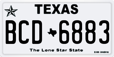 TX license plate BCD6883