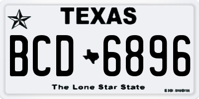 TX license plate BCD6896